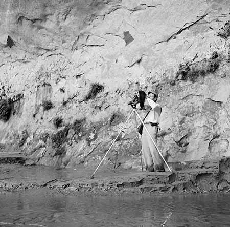 Phil Hyde at 4x5 in Moqui Canyon