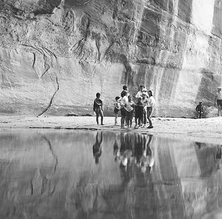 Music Temple People Reflected in Pool