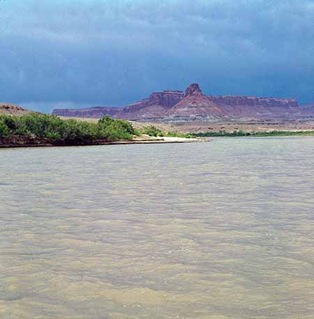 River with Castle Butte in distance