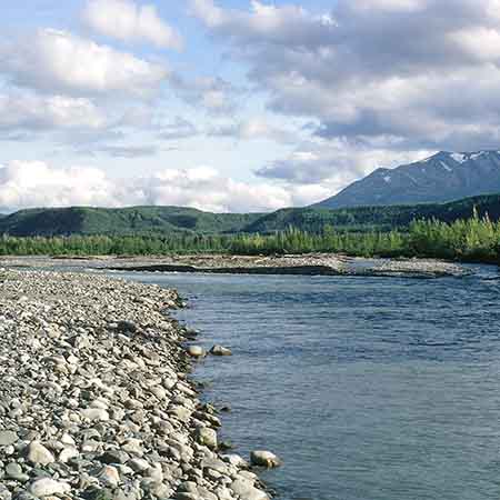 Looking upstream from Dalton Post